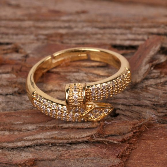 NEW!  Iced Out Nail Ring - Picture 2 of 4